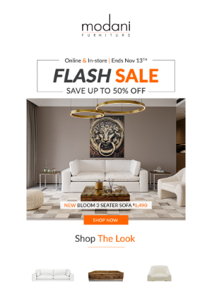 Modani Furniture - ⚡FLASH SALE⚡ Up To 50% Off