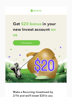 Acorns - Get your $20 bonus investment before it’s gone 🐿