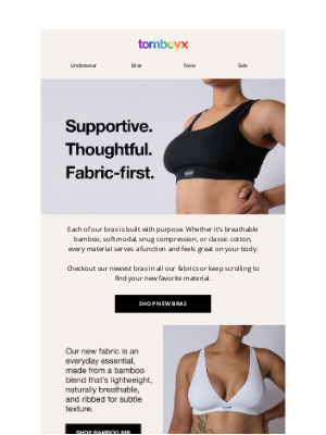 Bras that support you by design.