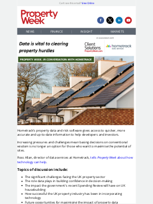Property Week - Data is vital to clearing property hurdles