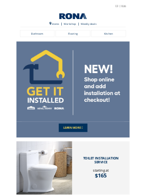 Rona (CA) - Add installation services to your cart