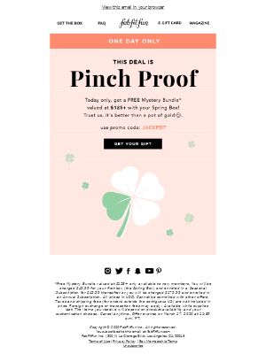 Saint Patrick's Day email example by Fab Fit Fun