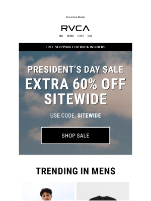 RVCA - Don't Miss Out on 60% Off Sitewide 👀