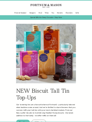 Fortnum & Mason (United Kingdom) - NEW Biscuit Tall Tin Top-Ups🍪
