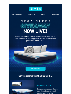 Simba Sleep (United Kingdom) - JUST DROPPED: Mega Giveaway 🤩