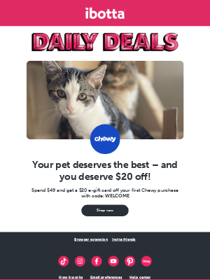 Ibotta - Daily Deal: Earn 5% cash back at Chewy