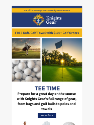 KnightsGear - FREE KofC Golf Towel with $100+ Golf Orders