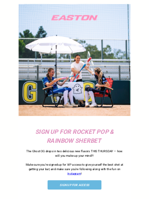Easton Slowpitch - Rocket Pop & Rainbow Sherbet Drop THURSDAY