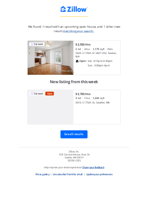 Zillow - Plan Your Weekend: 1 open house and 1 new listing - Seatac WA