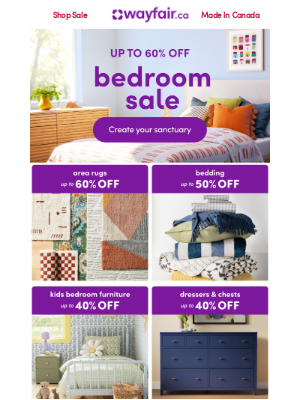 Wayfair (Canada) - 📆 And shop the BEDROOM SALE through May 13