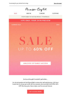 Phase Eight - 24HR VIP ACCESS: Extra 10% off SALE