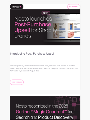 Nosto - Nosto Newsletter: Introducing Post-Purchase Upsell and the Shopify Enterprise Arena
