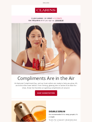 Clarins (Canada) - Get Ready for Compliments, You Deserve It!