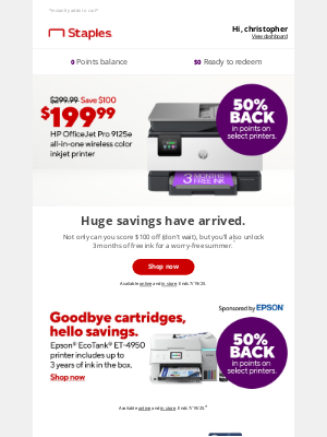 Staples - 3 months free & $100 off?! YES 🙌