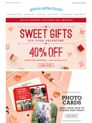 PhotoAffections - Photo Gifts from the ❤... Everything 40% off