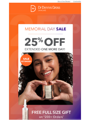 Dr. Dennis Gross Skincare - Extended One More Day! 25% OFF Serums + Moisturizers ⏰