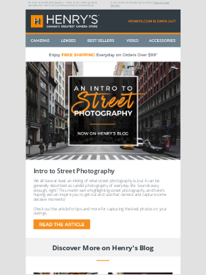 Henry’s - Tips for Street Photography + Upcoming Events
