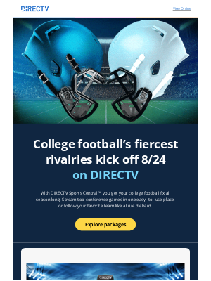 DIRECTV - Hut, hut, hike! College football is here.