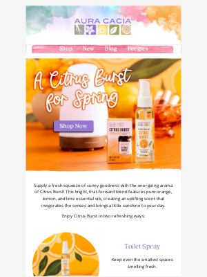 Aura Cacia - Citrus Burst 🍋 A Fresh Pick for Spring
