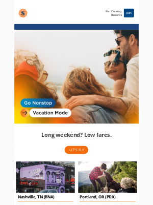 Sun Country Airlines - Low fares on summer getaways