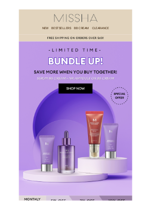 MISSHA - BUNDLE UP! 💟 Serum BB + NR Ampoule or BB Cream