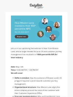 Delighted - [Webinar] How Mission Lane maintains their 100th percentile NPS