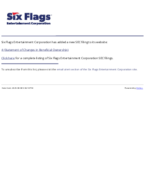 Six Flags - Six Flags - 4 (Statement of Changes in Beneficial Ownership) SEC Filing