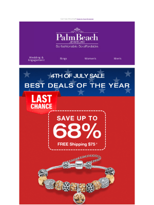 PalmBeach Jewelry - 🎆July 4th Sale – up to 68% OFF! 🎆