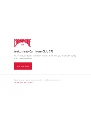 Carnivore Club (Canada) - Customer account confirmation