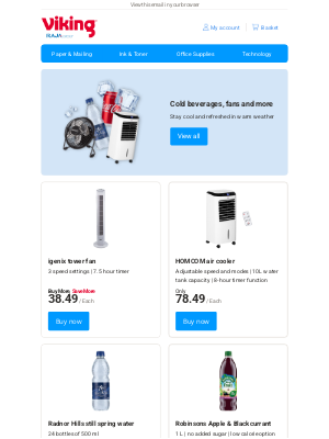 Viking Direct (United Kingdom) - ☀️ Fans & cold drinks from 2.19
