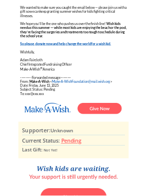 Make-A-Wish America - Wanted to make sure you saw this