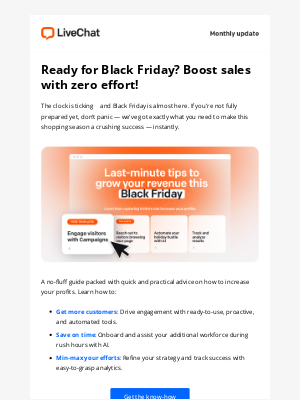 LiveChat - Want to crush Black Friday? Here’s how →