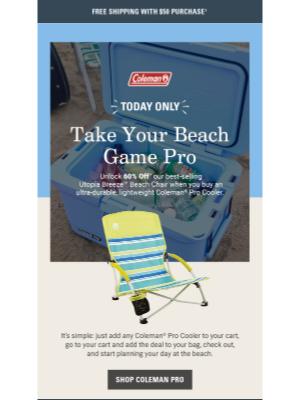 Coleman Company - TODAY ONLY: Unlock a $20 Beach Chair Deal