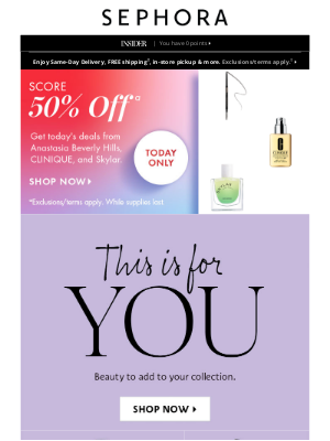 Sephora - Shop at Sephora...50% off, anyone?