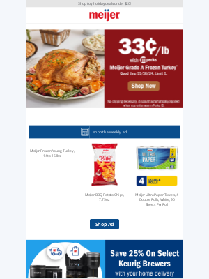 Meijer - Get a $10 Coupon When You Spend $100 This Week