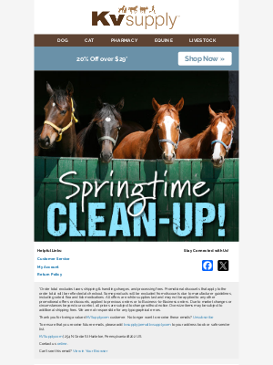 KV Supply - Get Into the Swing of SPRING! 20% Off Your Order