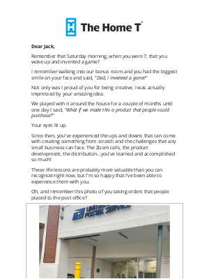 The Home T - A letter to my son.