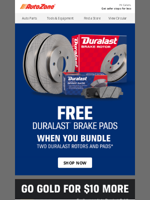 AutoZone - Open for FREE brake pads