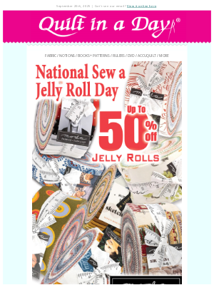 Quilt In A Day - Up to 70% off - Jelly Rolls, Patterns, Books & Ruler Stick