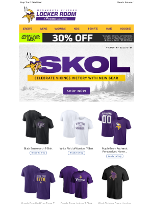 Celebrate The Vikings Win In New Gear!