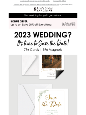 Anns Bridal Bargains - 2023 Wedding? Let's SAVE THE DATE ✉️