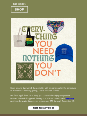 Ace Hotel - Survive peak present season with the Ace Gift Guide