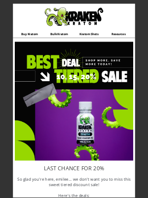 Kraken Kratom - 💫Elevate Your Savings Game: 20% Off Awaits You!
