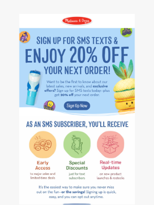 Melissa & Doug LLC - [20% Off] Sign Up for SMS & Unlock Exclusive Perks!