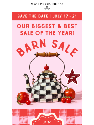 MacKenzie Childs LLC - It’s (almost) time: BARN SALE!