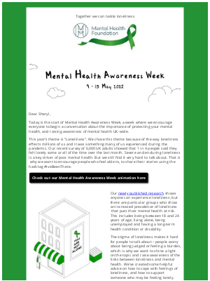 Mental Health Foundation (UK) - Mental Health Awareness Week starts today