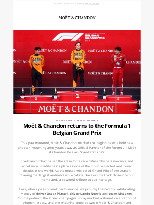 Moët & Chandon - Back on the Podium: A Historic Toast at Spa-Francorchamps