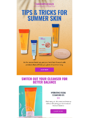 Good Molecules (Canada) - a summer skin routine 🧴 🏖️ 🧼🏄‍♀️