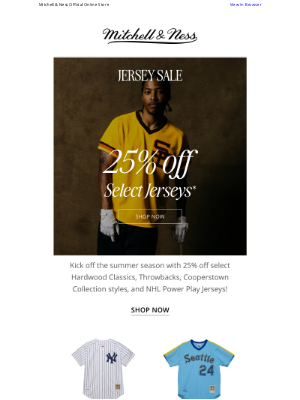 Mitchell & Ness Nostalgia Co - JERSEY SALE | 25% Off Select Jerseys