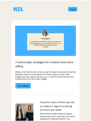 ConvertKit - 7 online sales strategies for creators who hate selling